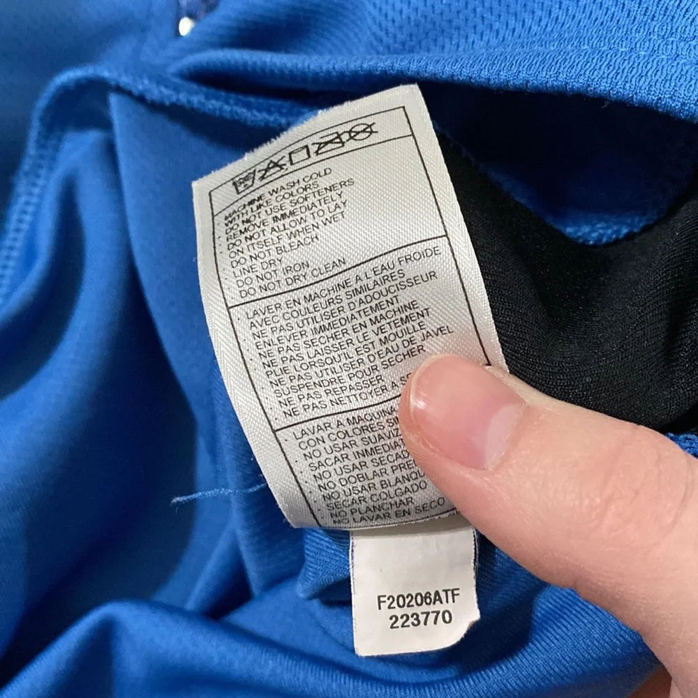 Nike athletic hooded mesh fabric half zip jacket  in storm blue black size M